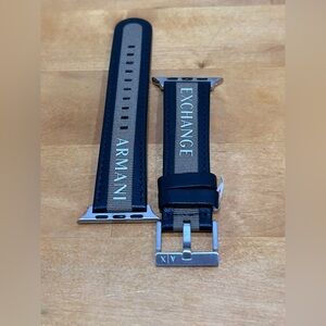 Armani Exchange Black and Silver Apple Watch Strap